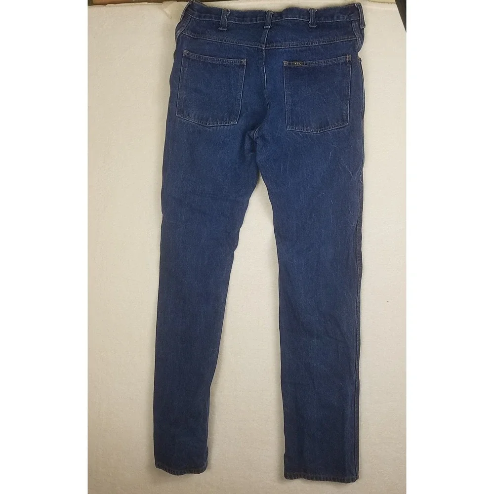 Key Straight Leg Jeans Mens 32x36 Blue Excellent 100% Cotton Dark Wash Workwear